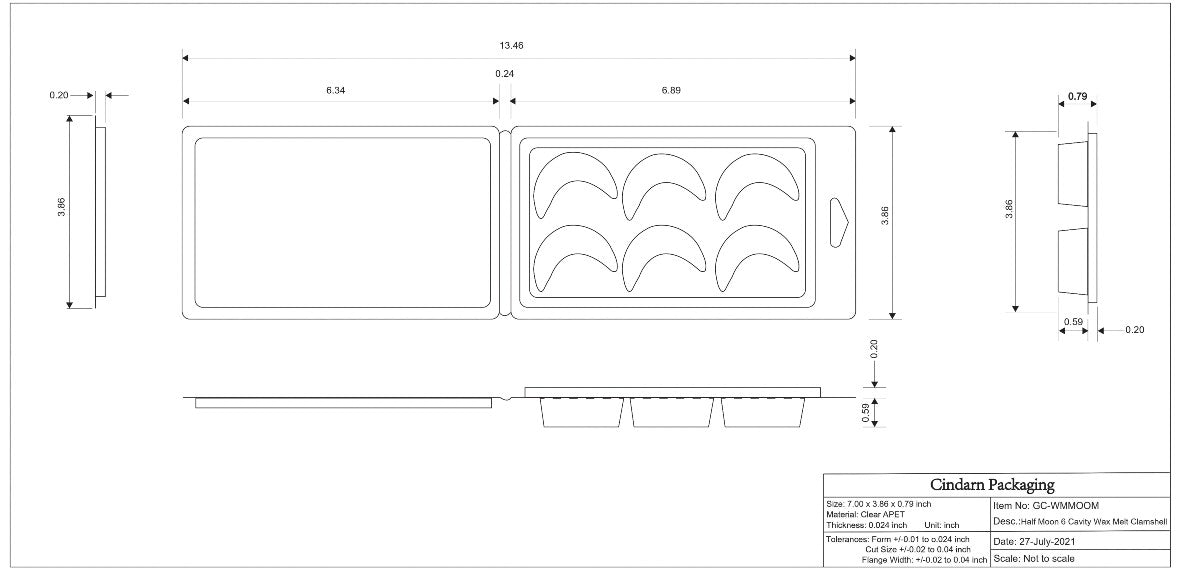 Moon 6 Cavity Clamshell